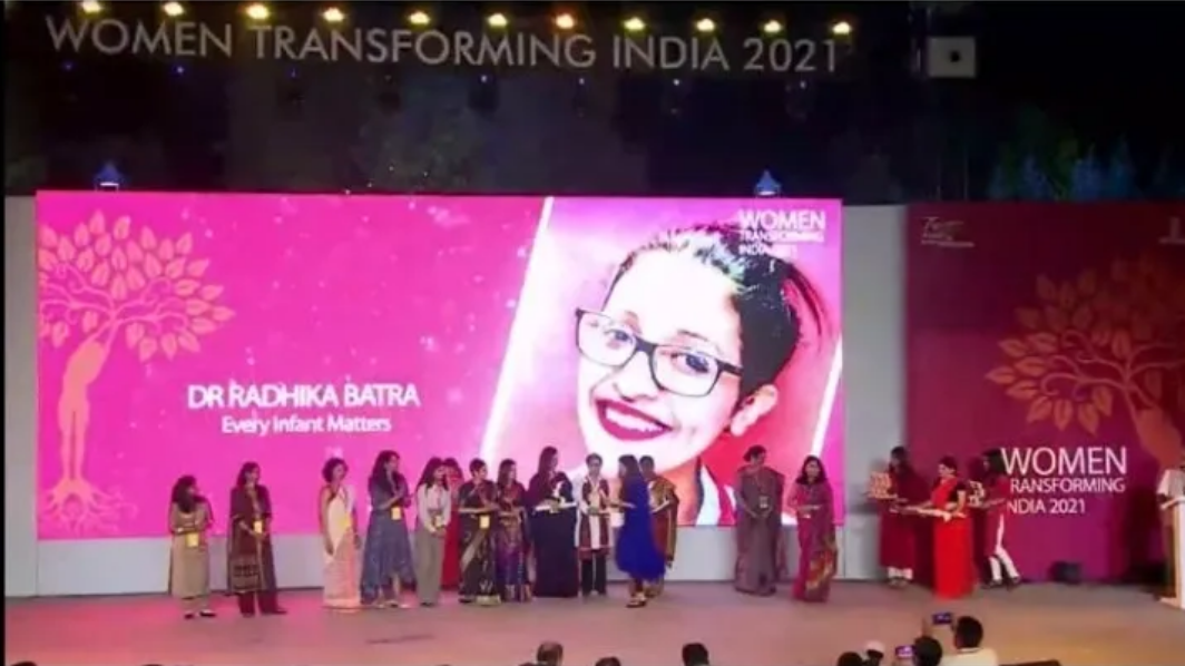 Dr. Radhika Batra received the Woman Transforming India Award by NITI Aayog & UN