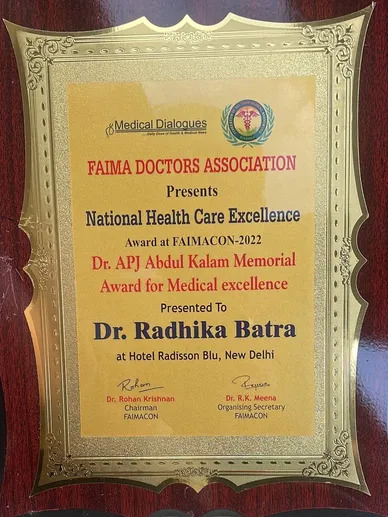 Dr APJ Kalam Memorial Award for professional excellence goes to Dr Radhika Batra